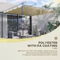 Outsunny Retractable Pergola Cover, 2.55 x 2.5 m Replacement Canopy Fabric for 3 x 3 m Frame, Roof Top Only, Beige - 4