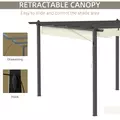 Outsunny 4 x 3(m) Aluminium Pergola with Retractable Roof, Garden Gazebo Canopy Shelter for Outdoor, Patio, Cream White - 5