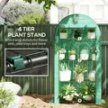 Outsunny Four Shelf Mini Greenhouse - Green - 5