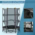HOMCOM 4.6FT/55" Kids Trampoline with Enclosure Net, Outdoor Indoor Use, for Ages 3-10 Years, Black - 4