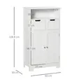kleankin Bathroom Cabinet, Free Standing Bathroom Storage Cabinet with 2 Drawers and Adjustable Shelf, Small Bathroom Storage Unit, White - 2
