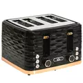 HOMCOM Four-Slice Rippled Toaster - Black - 1