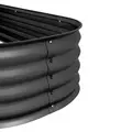 Outsunny Galvanised Raised Garden Bed, Metal Planter Box with Safety Edging, for Flowers, Herbs, Succulents, Dark Grey - 8