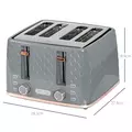 HOMCOM Four-Slice Honeycomb Toaster - Grey - 3