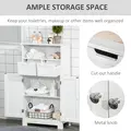 kleankin Bathroom Cabinet, Free Standing Bathroom Storage Cabinet with 2 Drawers and Adjustable Shelf, Small Bathroom Storage Unit, White - 4