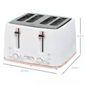 HOMCOM Four-Slice Honeycomb Toaster - White - 3