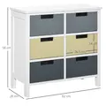 HOMCOM 6 Drawer Storage Tower, Dresser Chest with Wood Top, Organiser Unit for Closets Bedroom Nursery Room Hallway - 2