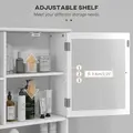 kleankin Bathroom Cabinet, Wall Mount Storage Organizer with Mirror, Adjustable Shelf for Bathroom, Kitchen, Bedroom, White - 5