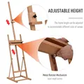 Vinsetto Wooden Easel Stand H-Frame Artist Easel with 171-230cm Adjustable Height and 0-80° Working Angles Beech Wood Art Easel for Displaying Painting Wedding Sign Nature Wood Finish - 3