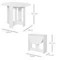 HOMCOM Space-saving Drop Leaf Table, Folding Dining Table for Small Space, Kitchen, Dining Room, White - 2