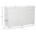 HOMCOM High Gloss Side Cabinet, Push-Open Design with 2 Drawers and 2 Cabinets for Living Room, 74H x 117W x 36Dcm, White - 2