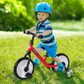 HOMCOM 11 Inch Kids Balance Bike Training Pedal Bicycle W/ Removable Stabilizers EVA Tyres Adjustable Seat Height 2 to 5 Years Gift for Boys Girls Red - 1