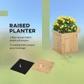 Outsunny 37L Wooden Garden Planter & Bench Combination Garden Raised Bed Patio Park Natural 176 x 38 x 40 cm - 4