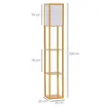 HOMCOM 3-Tier Floor Lamp, Floor Light with Storage Shelf, Reading Standing Lamp with Acrylic Shade for Living Room, Bedroom, Kitchen, Dining Room, Office, Dorm, 160cm, Natural - 2