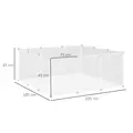 PawHut Pet Playpen DIY Small Animal Cage Open Enclosure Portable Plastic Fence 12 Panels for Hedgehog Guinea Pig White - 2