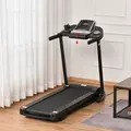 HOMCOM Folding Treadmill, 2.0HP Incline Treadmill Running Machine, 12.8 km/h, with LED Display, Manual Incline, 12 Preset Programs, Drink & Phone Holder for Home Gym Fitness - 1