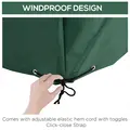 Outsunny Outdoor Garden Furniture Cover Waterproof, Anti-UV 600D Heavy Duty Oxford Fabric Patio Furniture Cover for Rectangular Sofa Table Set, Green, 245 x 165 x 55 cm - 4