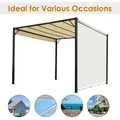 Outsunny Metal Pergola With Canopy Sliding Pergola Canopy 3Lx3Wx2.3H m Garden Gazebo Party Tent Sun Shelter Cover - Cream White/Black - 5