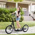 HOMCOM Stunt Scooter, Kids Scooter with 16" Big Wheels, Adjustable Height, Dual Brakes, for Ages 5+ Years, Black - 1
