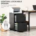 Vinsetto Metal Mobile File Cabinet with Wheels, Lockable 2 Drawer Filing Cabinet for A4, Legal, Letter, Compact Under Desk Storage Unit with Pre-Assembled Body for Home Office, 39 x 48 x 67cm, Black - 3