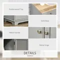 HOMCOM Sideboard with Rubberwood Top and Independent Storage Shelves for Dining Room, Kitchen - Grey - 5