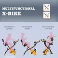 HOMCOM 2-in-1 Folding Exercise Bike with 8-Level Magnetic Resistance, Arm Resistance Band, Pulse Sensor, Yellow - 7