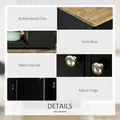 HOMCOM Sideboard with Rubberwood Top and Adjustable Shelves for Dining Room, Kitchen - Black - 5