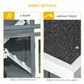 PawHut Rabbit Hutch Outdoor Guinea Pig Hutch 2 Tier Wooden Cage w/ Ramp, Divider, Openable Roof, 125 x 48 x 100cm - Grey - 6