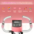 HOMCOM 2-in-1 Folding Exercise Bike with 8-Level Magnetic Resistance, Arm Resistance Band, Pulse Sensor, Pink - 3