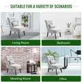 HOMCOM Fabric Single Sofa Dining Chair Tub Chair Upholstered W/ Pillow Solid Wood Leg Home Living Room Furniture Grey - 4