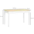 HOMCOM Dining Table for 4 to 6, Modern Kitchen Table with Wood Effect Tabletop, Thick Legs, 120L x 70W x 75Hcm, for Dining Room, Kitchen, Living Room, Oak - 2