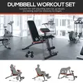 HOMCOM Adjustable Reclined Dumbbell Bench Weight Lifting Set Folding Sit Up Ab Bench Home Training Gym Multiuse Workout Exercise Fitness with 2 x 4kg Dumbbells - 6