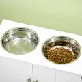 PawHut Raised Pet Feeder, with Two Bowls, Storage - White - 7
