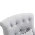 HOMCOM Fabric Single Sofa Dining Chair Tub Chair Upholstered W/ Pillow Solid Wood Leg Home Living Room Furniture Grey - 6