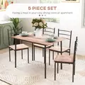 HOMCOM 5 Piece Dining Table and Chairs Set, Dining Room Sets, Steel Frame Space Saving Table and 4 Chairs for Compact Kitchens, Black - 3
