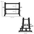 SPORTNOW 3-Tier Dumbbell Rack, Versatile Weight Rack with 4 Weight Rods for Dumbbells, Kettlebells and Plates (Rack Only) - 2