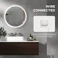 kleankin Round Bathroom Mirror with LED Lights, Wall-Mounted Dimmable Makeup Mirror with 3 Temperature Colours, Defogging Film, Memory Function, Hardwired, 60 x 60 cm - 7