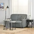 HOMCOM Double Sofa Bed Click Clack Sofa Bed Pull Out Bed with Adjustable Backrest for Living Room and Bedroom Grey - 1