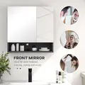 kleankin Bathroom Mirror Cabinet, Wall Mounted Bathroom Storage Cupboard with Adjustable Shelves, 55W x 17D x 55Hcm, Light Grey - 5