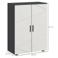 kleankin Small Bathroom Cabinet, Bathroom Storage Cabinet with 2-Doors Cupboard, 2 Adjustable Shelves and Soft Close Mechanism, Grey - 2