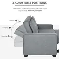 HOMCOM Double Sofa Bed Click Clack Sofa Bed Pull Out Bed with Adjustable Backrest for Living Room and Bedroom Grey - 4