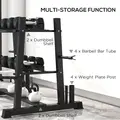 SPORTNOW 3-Tier Dumbbell Rack, Versatile Weight Rack with 4 Weight Rods for Dumbbells, Kettlebells and Plates (Rack Only) - 3