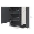 kleankin Bathroom Mirror Cabinet, Wall Mounted Bathroom Storage Cupboard with Adjustable Shelves, 55W x 17D x 55Hcm, Light Grey - 2