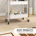 HOMCOM Three-Tier Steel Storage Trolley - White - 4
