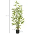 HOMCOM Artificial Plant Bamboo Artificial Tree Height 120 cm with Pot for Home Indoor Decor - 2