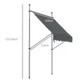 Outsunny 2 x 1.2m Manual Retractable Awning - Grey - 2