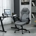 Vinsetto Home Office Desk Chair, Computer Chair with Flip Up Armrests, Swivel Seat and Tilt Function, Dark Grey - 1