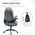 Vinsetto Home Office Desk Chair, Computer Chair with Flip Up Armrests, Swivel Seat and Tilt Function, Dark Grey - 5
