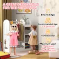 AIYAPLAY Kids Clothes Rail with Storage Shelf, Boxes, Mirror for Bedroom, Nursery, White - 5