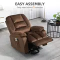 HOMCOM Leathaire Eight Massage Point Armchair, with Heat and Reclining Back - Brown - 7
